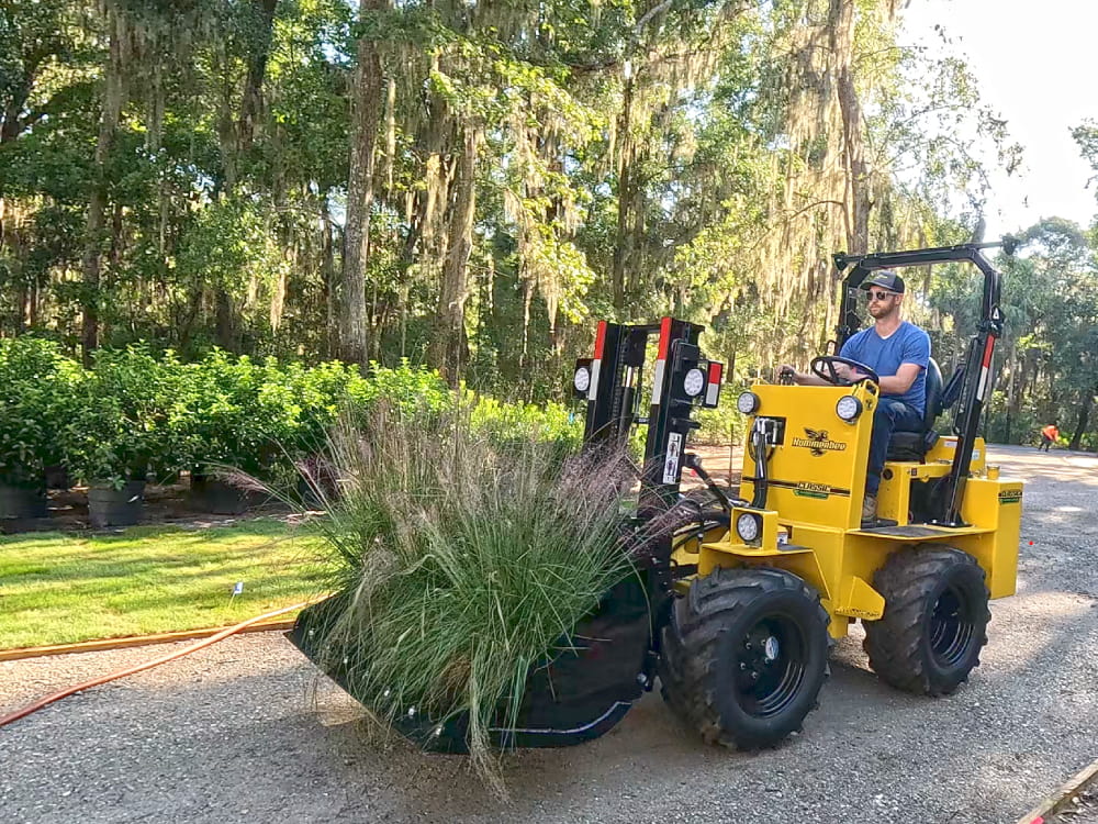 Forklift with Nursery Bucket